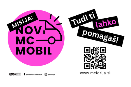 Logotip akcije Misija Nov MC Mobil - Tudi ti lahko pomagaš!